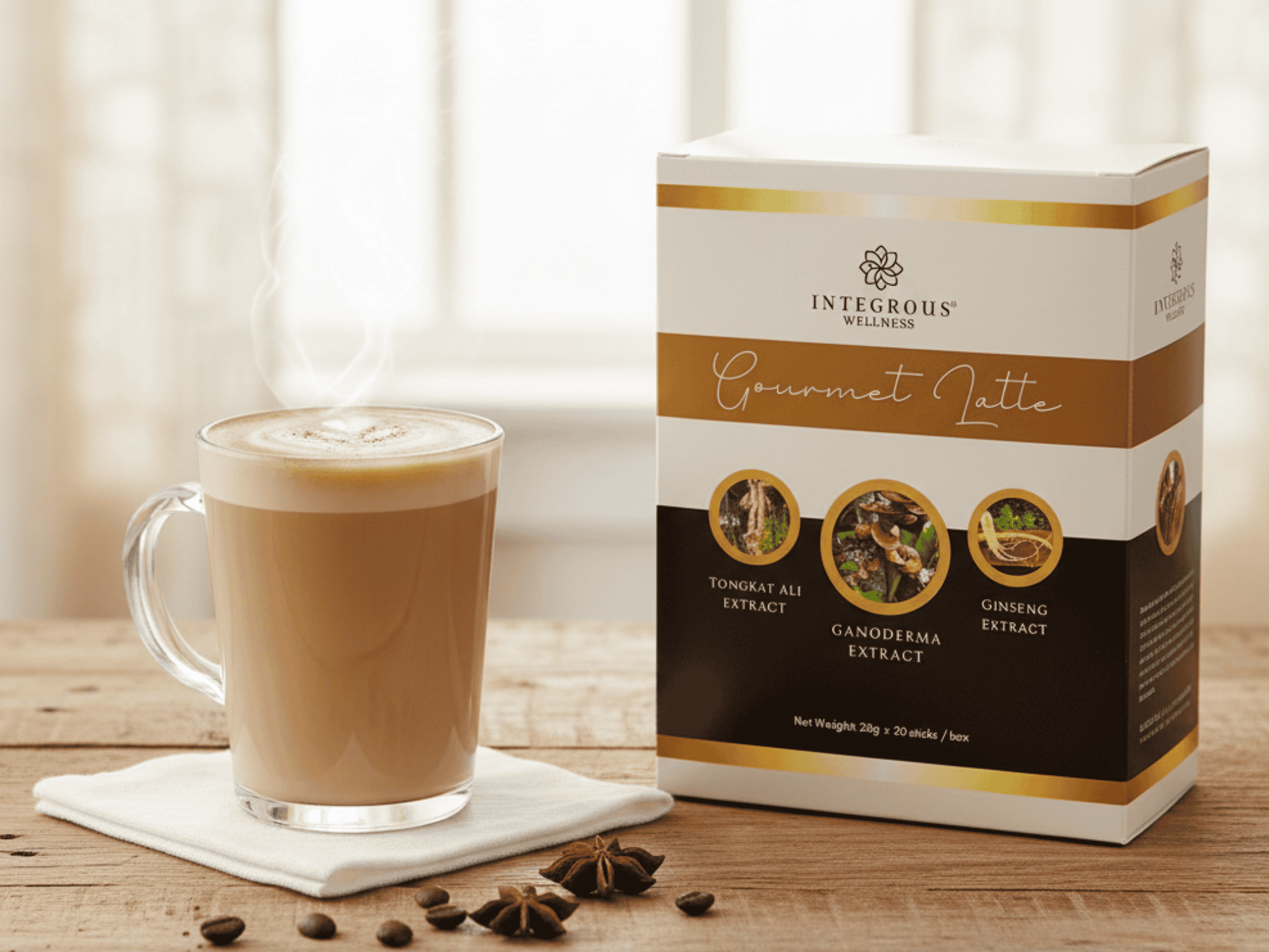 Reishi Mushroom Gourmet Latte - 20 Individual Servings